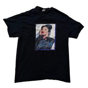 Selena Quintanilla T-Shirt Women MED Black Vintage Y2K Style Latin Pop Tee‎